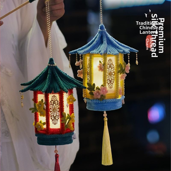 Festivalul de Toamnă în stil chinezesc: felinar de mână luminat, felinar de palat strălucitor, bețe răsucite, materiale DIY pentru handmade, ornament decorativ pentru copii în stil antic