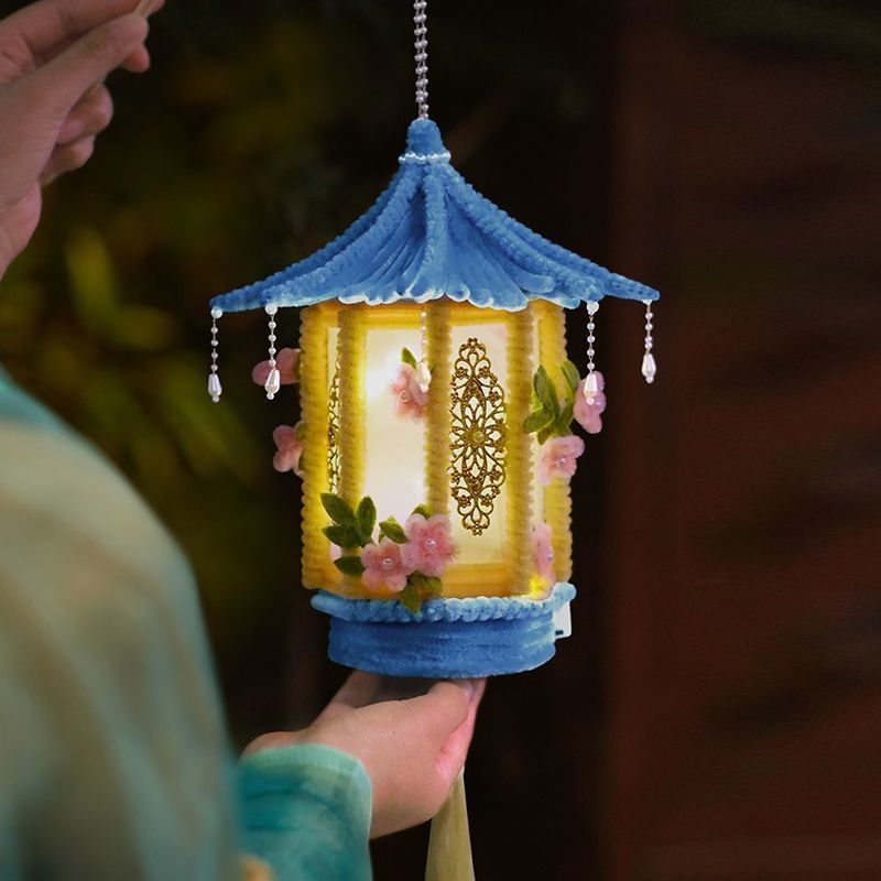 Festivalul de Toamnă în stil chinezesc: felinar de mână luminat, felinar de palat strălucitor, bețe răsucite, materiale DIY pentru handmade, ornament decorativ pentru copii în stil antic