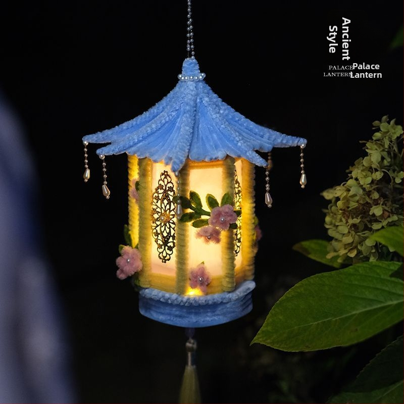 Festivalul de Toamnă în stil chinezesc: felinar de mână luminat, felinar de palat strălucitor, bețe răsucite, materiale DIY pentru handmade, ornament decorativ pentru copii în stil antic