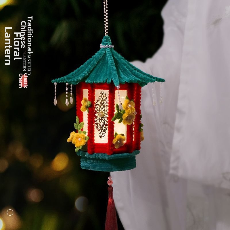 Festivalul de Toamnă în stil chinezesc: felinar de mână luminat, felinar de palat strălucitor, bețe răsucite, materiale DIY pentru handmade, ornament decorativ pentru copii în stil antic