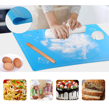 Covoraș din silicon pentru frământat aluat cu marcaje de măsură, suprafață de întins aluatul în bucătărie și placă de tăiat alimente, de calitate alimentară