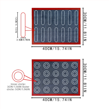 Covoraș de frământat din silicon platinat, de calitate alimentară, dreptunghiular, 30×40 cm, pentru aluat, patiserie și pâine
