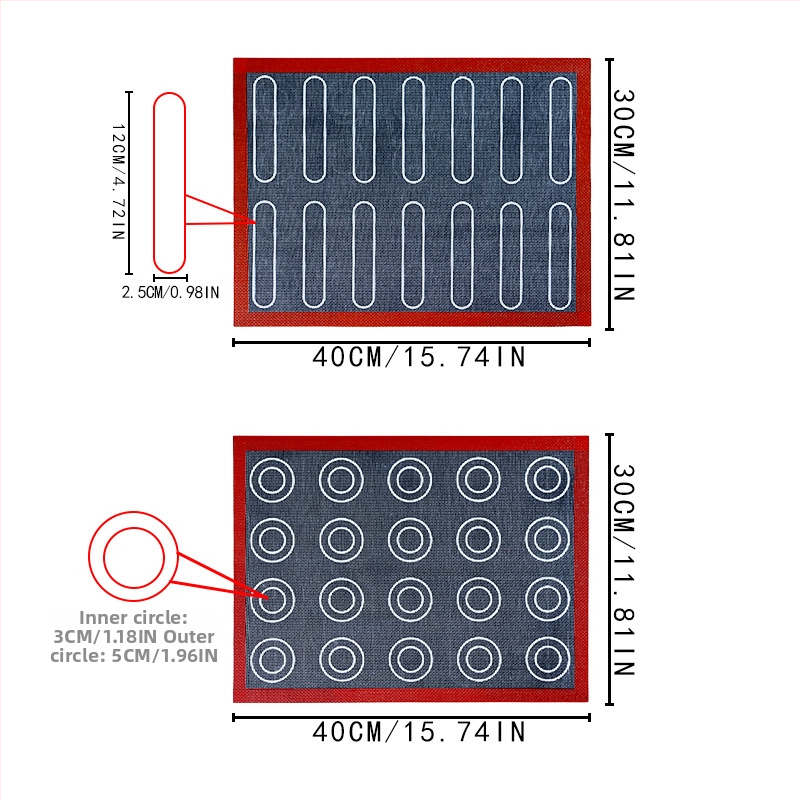 Covoraș de frământat din silicon platinat, de calitate alimentară, dreptunghiular, 30×40 cm, pentru aluat, patiserie și pâine