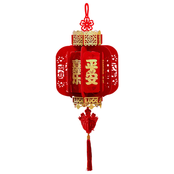 Lanterne roșii din catifea, cu simbolul norocului, pentru Anul Nou Chinezesc, decor exterior și interior, balcon