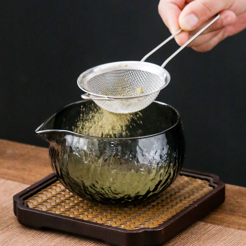 Set de ceai matcha din sticlă, în stil japonez, cu cutie colorată, tel pentru matcha, bol pentru matcha și suport pentru tel