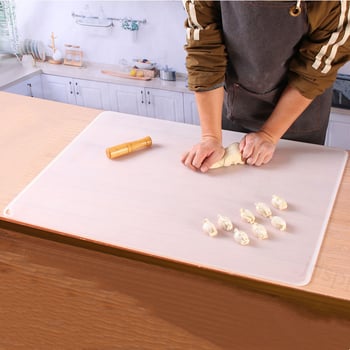 Covoraș de frământat din silicon, calitate alimentară, suprafață groasă, tocător din plastic, suprafață anti-aderentă pentru întins aluatul la coacere acasă
