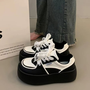Γυναικεία λευκά sneakers με πλατφόρμα και παχιά σόλα, υψηλής ποιότητας, ευέλικτα, 2025 άνοιξη-φθινόπωρο