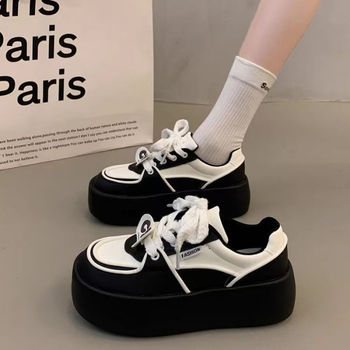 Γυναικεία λευκά sneakers με πλατφόρμα και παχιά σόλα, υψηλής ποιότητας, ευέλικτα, 2025 άνοιξη-φθινόπωρο
