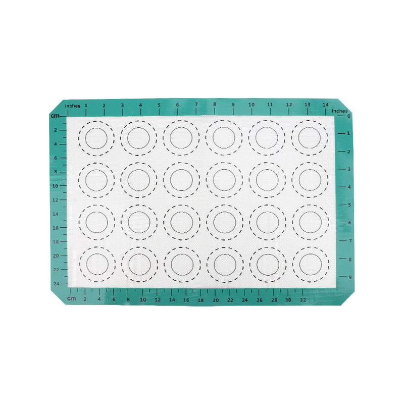Covoraș mare din silicon pentru macarons, cu fibră de sticlă, antiaderent, ușor de curățat, cu marcaje de măsură, covoraș din silicon pentru frământat aluat