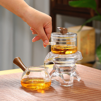 Ceainic din sticlă și set de ceai pentru fierbere pe aragaz, infuzor din borosilicat, stil retro, pentru 4 persoane.