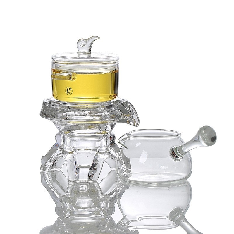 Ceainic din sticlă și set de ceai pentru fierbere pe aragaz, infuzor din borosilicat, stil retro, pentru 4 persoane.
