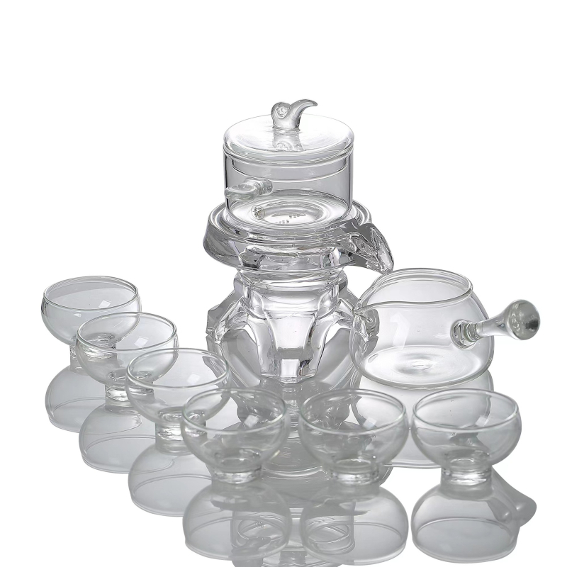 Ceainic din sticlă și set de ceai pentru fierbere pe aragaz, infuzor din borosilicat, stil retro, pentru 4 persoane.