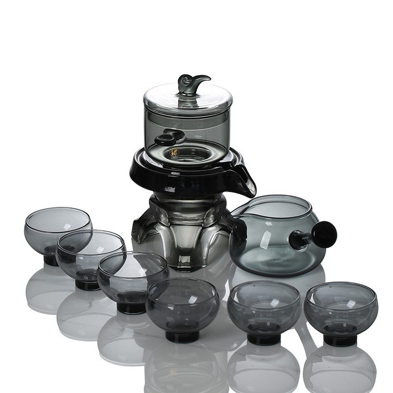 Ceainic din sticlă și set de ceai pentru fierbere pe aragaz, infuzor din borosilicat, stil retro, pentru 4 persoane.