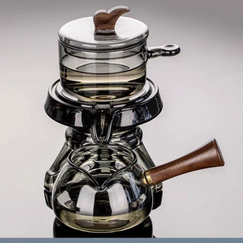 Ceainic din sticlă și set de ceai pentru fierbere pe aragaz, infuzor din borosilicat, stil retro, pentru 4 persoane.