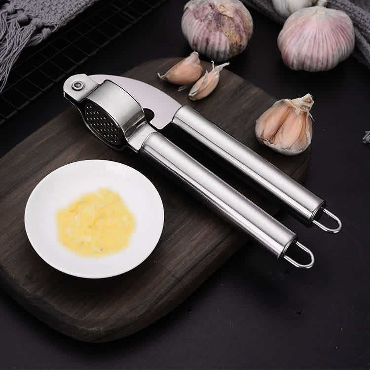 Presă de usturoi din oțel inoxidabil, zdrobitor de usturoi, instrument de bucătărie multifuncțional, decojitor de usturoi, storcător de usturoi, oțel inoxidabil 304