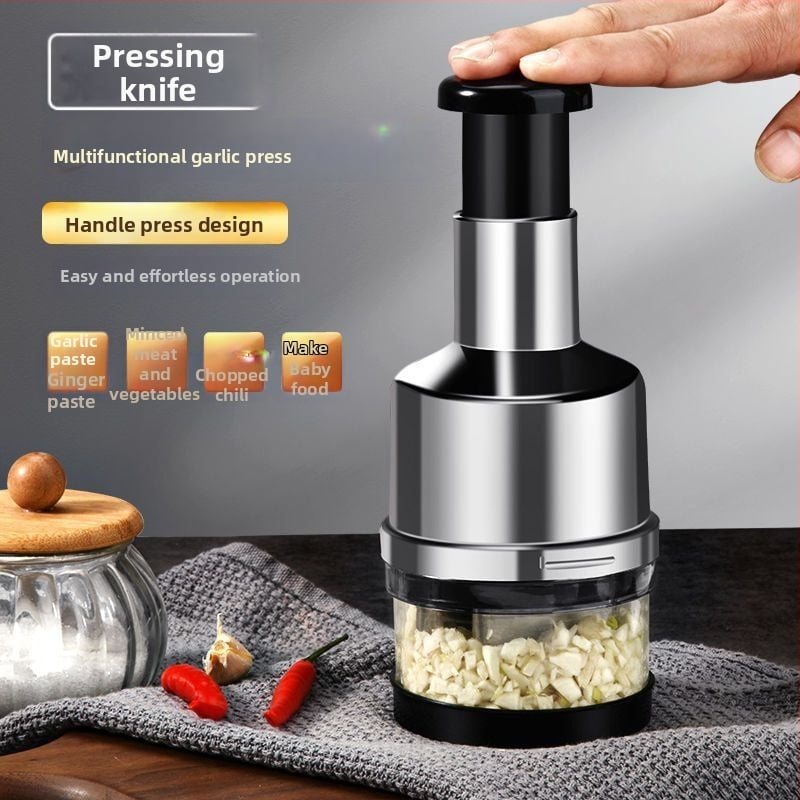Nerezová oceľová lis na cesnak, ručné kuchynské náčinie, olúpač cesnaku, viacúčelový drtič na cesnak