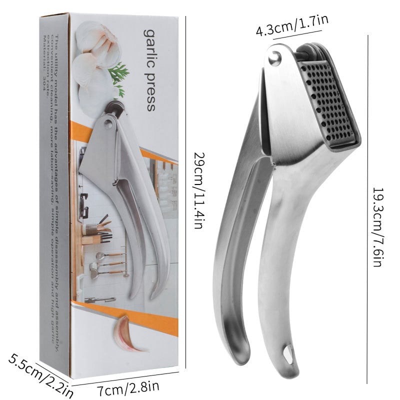 Presă de usturoi din oțel inoxidabil — zdrobitor manual pentru usturoi, un instrument de bucătărie