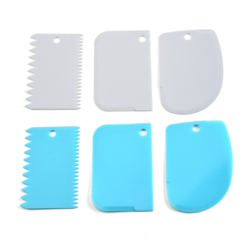 Set de 3 cuțite dinte pentru aluat și spatulă pentru cremă pentru tort – unelte de bucătărie din plastic pentru patiserie