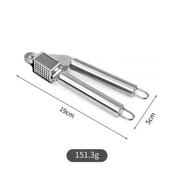Presa de usturoi din oțel inox, manuală, multifuncțională pentru pastă de usturoi și usturoi tocat