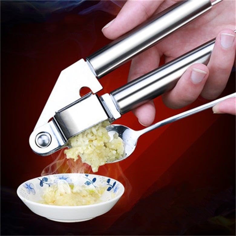 Presa de usturoi din oțel inox, manuală, multifuncțională pentru pastă de usturoi și usturoi tocat