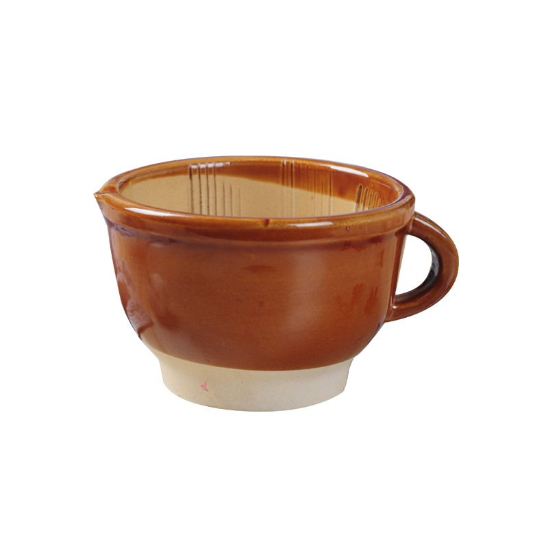 Mojar ceramic mare în stil vechi, zdrobitor manual pentru usturoi și ardei, ustensilă de bucătărie
