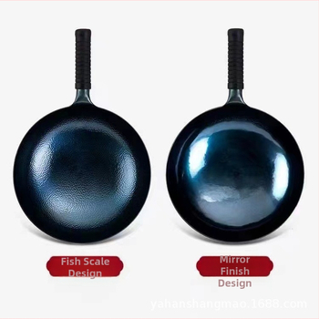 Wok din fier forjat, lucrat manual, tradițional, 32 cm, neacoperit