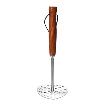 Zdrobitor de cartofi din oțel inoxidabil 304, mâner din lemn, instrument manual pentru bucătărie și hrana bebelușilor