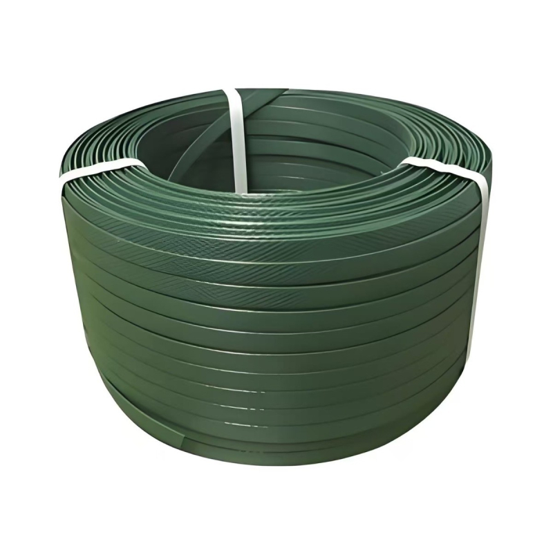 Bandă de ambalare PP verde, lucrată manual, întărită și groasă