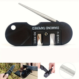 Unealtă de ascuțit cuțite 4 în 1, portabilă pentru exterior, din oțel wolfram, bețișor de ascuțit