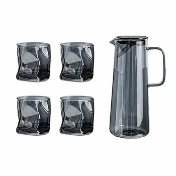 Set de sticlă borosilicată pentru apă, rezistent la temperaturi ridicate, pentru uz casnic, capacitate mare