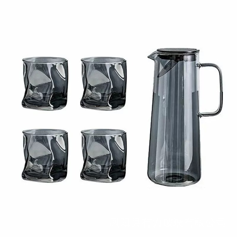 Set de sticlă borosilicată pentru apă, rezistent la temperaturi ridicate, pentru uz casnic, capacitate mare