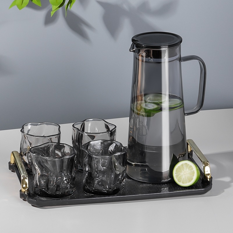 Set de sticlă borosilicată pentru apă, rezistent la temperaturi ridicate, pentru uz casnic, capacitate mare