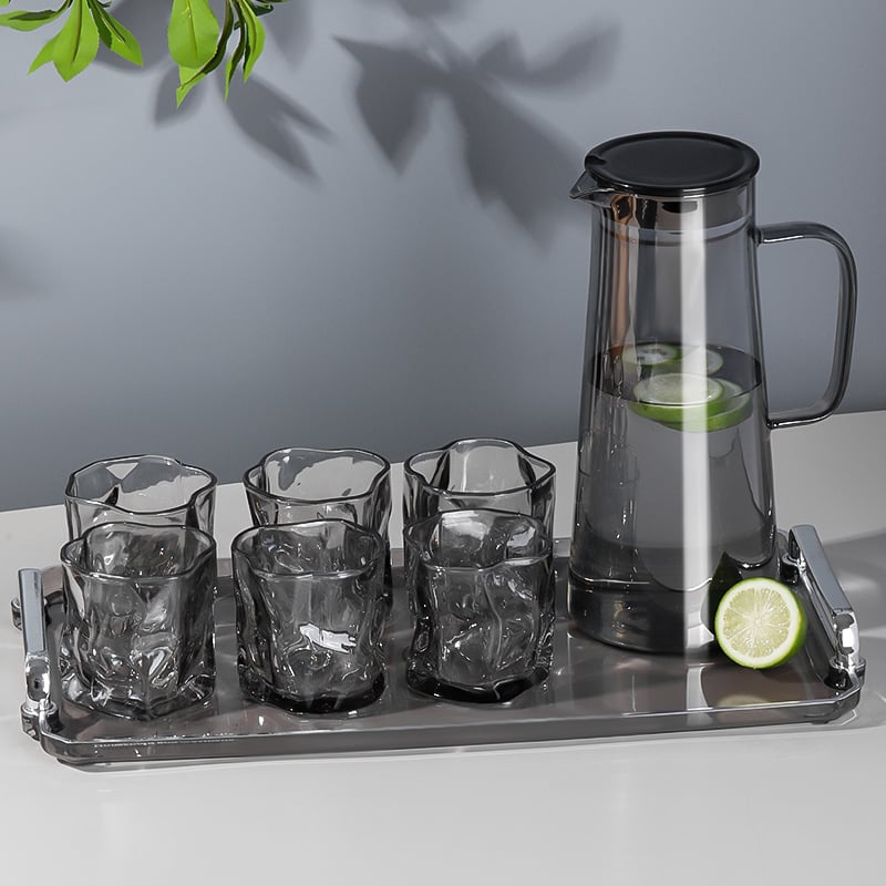 Set de sticlă borosilicată pentru apă, rezistent la temperaturi ridicate, pentru uz casnic, capacitate mare