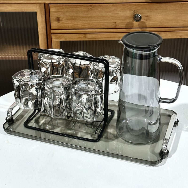 Set de sticlă borosilicată pentru apă, rezistent la temperaturi ridicate, pentru uz casnic, capacitate mare