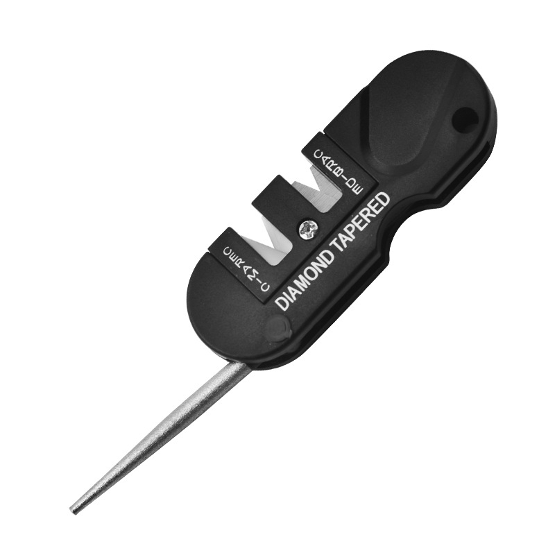 Aparat mini portabil de ascuțit cuțite de bucătărie, cu oțel tungsten și lamă ceramică, pentru folosire în aer liber