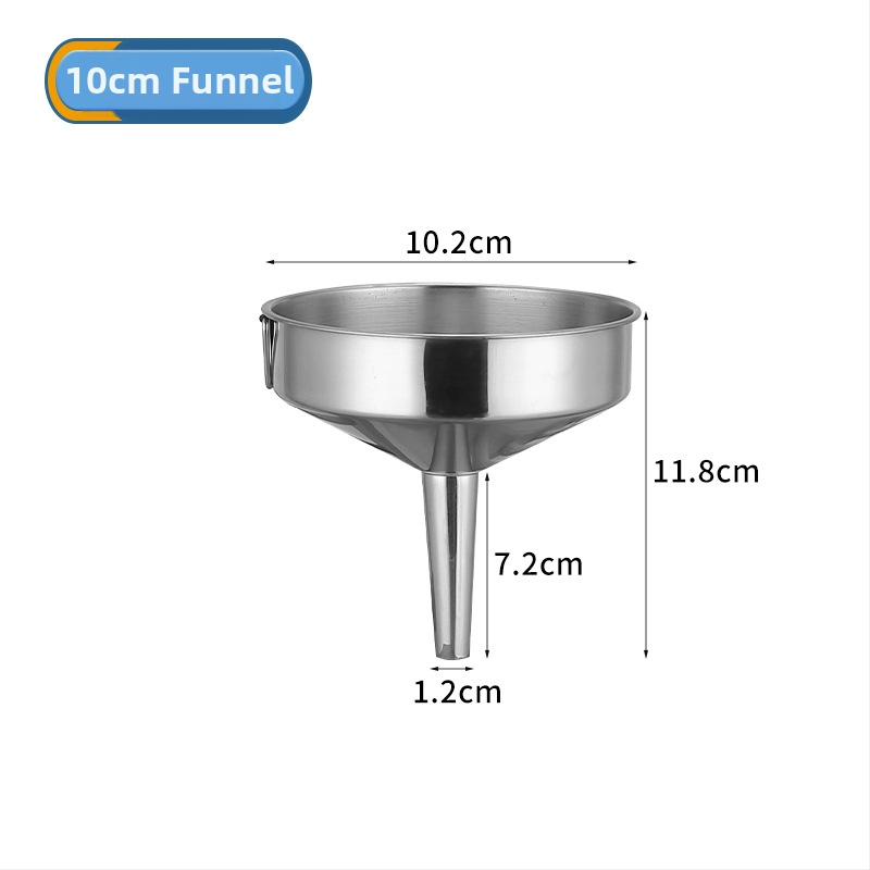 Nerezový lievik s veľkým priemerom, 8–20 cm, univerzálny pre olej, víno a omáčky.