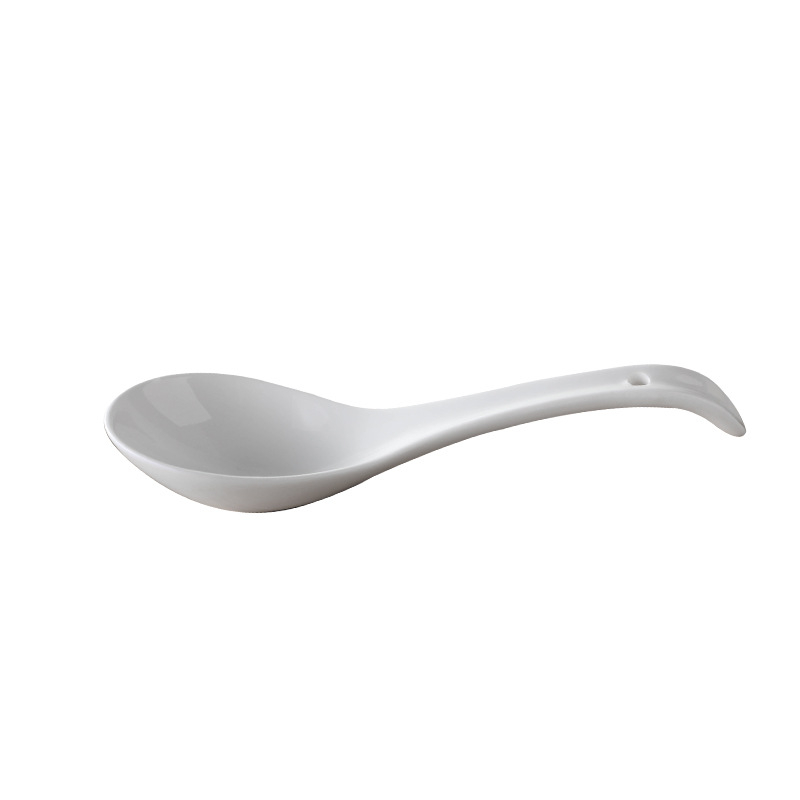 Lingură de supă ceramică, mâner lung, pentru uz casnic, lingură pentru tăiței și orez, amestecare
