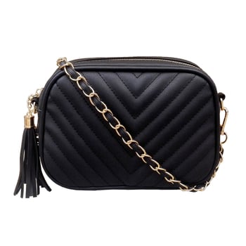 Ženska crossbody torba s lancem, izvezenim resicama, PU materijal, mali kvadratni oblik