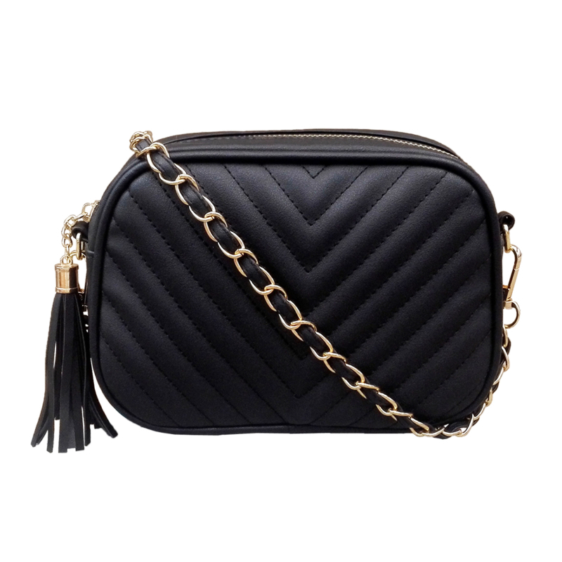 Ženska crossbody torba s lancem, izvezenim resicama, PU materijal, mali kvadratni oblik