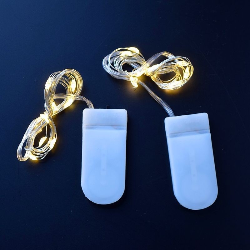 Șir LED cu sârmă de cupru pentru decoruri de Crăciun, rezistent la apă, iluminat ambiental exterior pentru curte, 1 m, IP43, 2200K