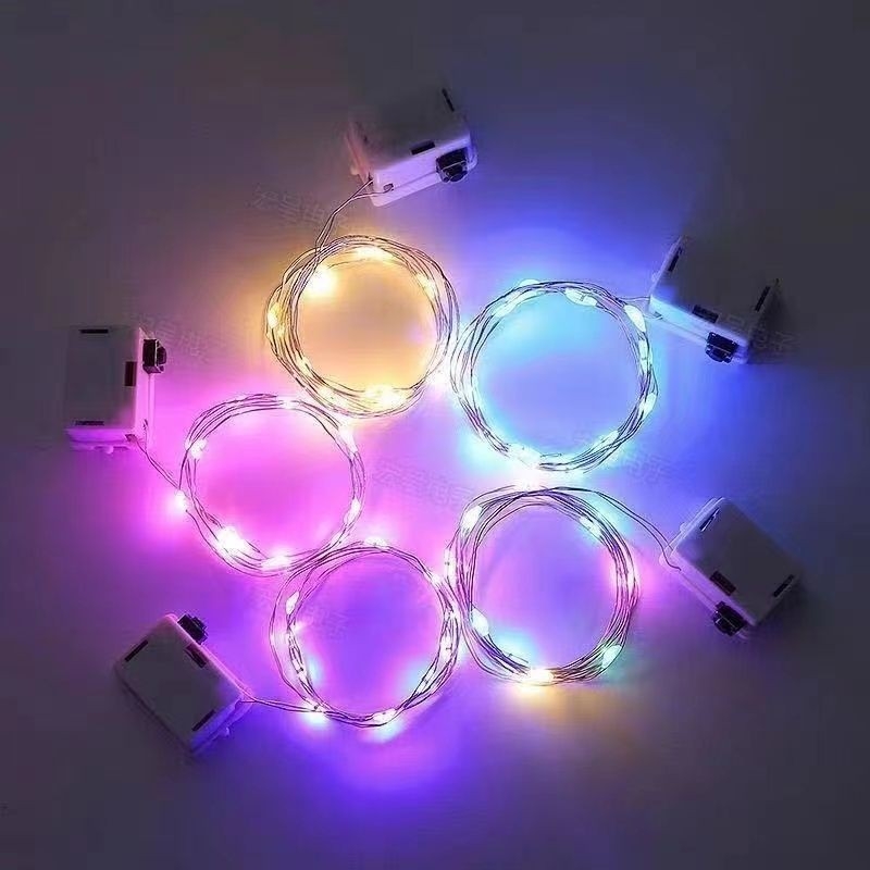 Șir LED cu sârmă de cupru pentru decoruri de Crăciun, rezistent la apă, iluminat ambiental exterior pentru curte, 1 m, IP43, 2200K