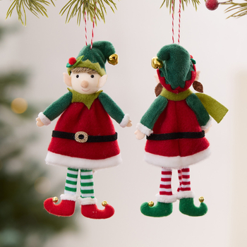 Pandantiv Crăciun Elf Înger, roșu-verde, ornament drăguț