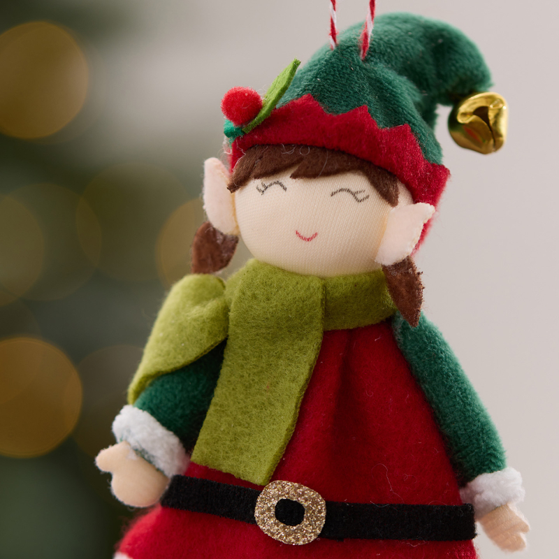 Pandantiv Crăciun Elf Înger, roșu-verde, ornament drăguț