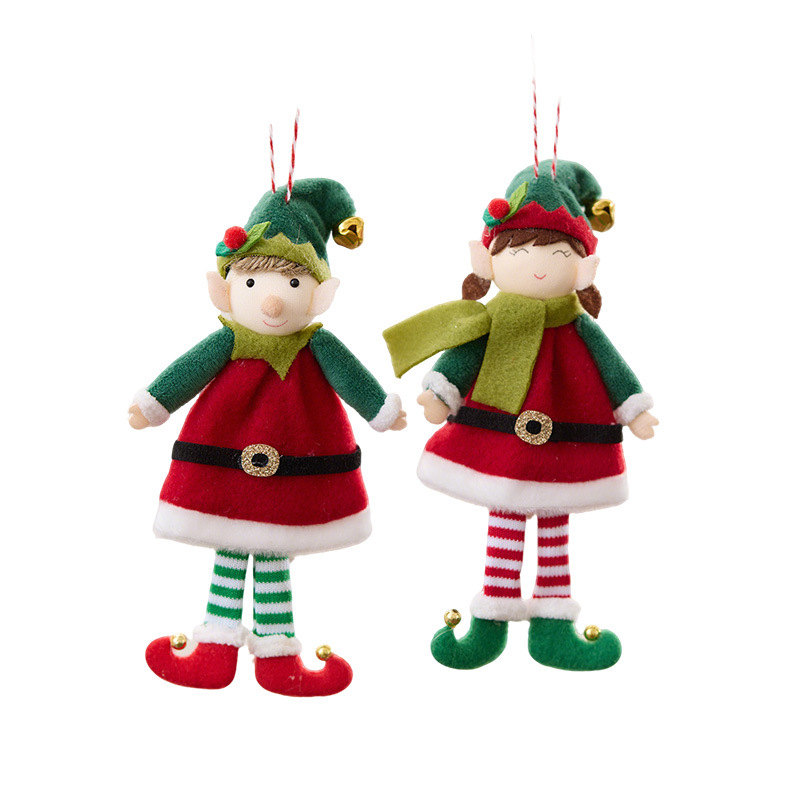 Pandantiv Crăciun Elf Înger, roșu-verde, ornament drăguț