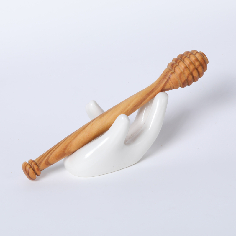 Lingură de amestec din lemn de măslin, de calitate alimentară, pentru miere și gem