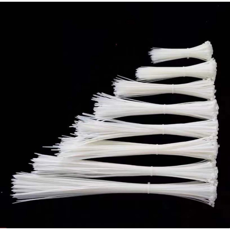 Nylon vezice za kukuruzne klasove, duge, višekratno upotrebljive, automatski blokirajuće, 1,1 m, bijele, debljine 0,5–1,6 mm