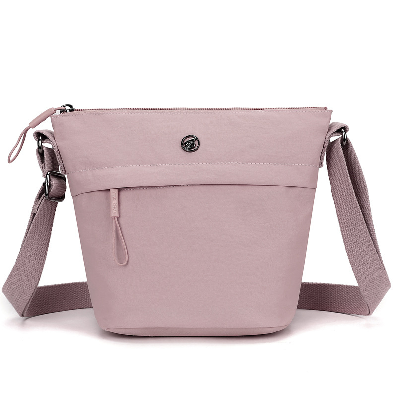 Ice Charm ženska nylon bucket torba za rame, mala, sa zatvaračem, gradski minimalistički stil