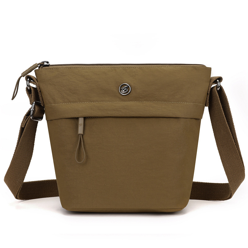Ice Charm ženska nylon bucket torba za rame, mala, sa zatvaračem, gradski minimalistički stil
