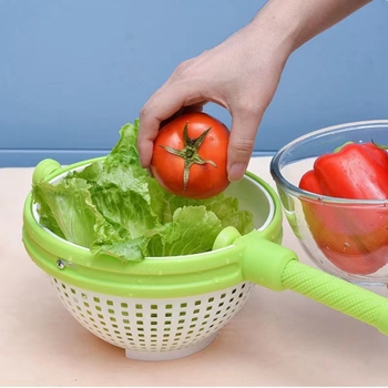Coș de drenaj pentru chiuvetă cu spinner centrifugal pentru legume și deshidrator de fructe