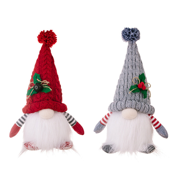 Păpușă luminoasă cu pălărie tricotată – Rudolph, decor de Crăciun, figurină de gnomă